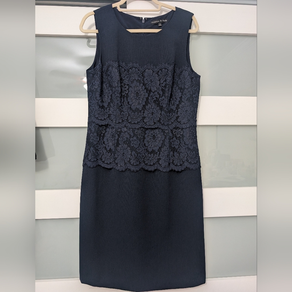 Preston & York Blue Sleeveless Peplum Midi Dress